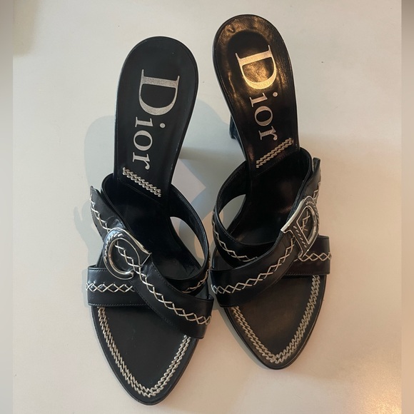 Dior Vintage Black Wedge Heel - Picture 1 of 7